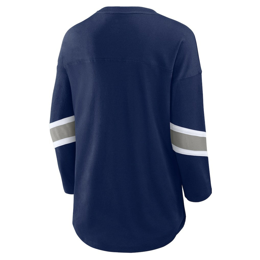 Dallas Cowboys Women's Plus Size Redzone 3/4-Sleeve Scoop Neck T-Shirt - Navy outlet