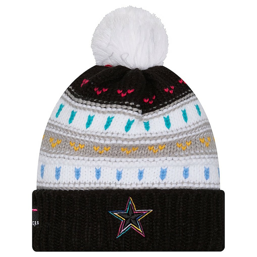 Dallas Cowboys New Era Women's 2025 NFL Crucial Catch Cuffed Knit Hat with Pom - Black discount
