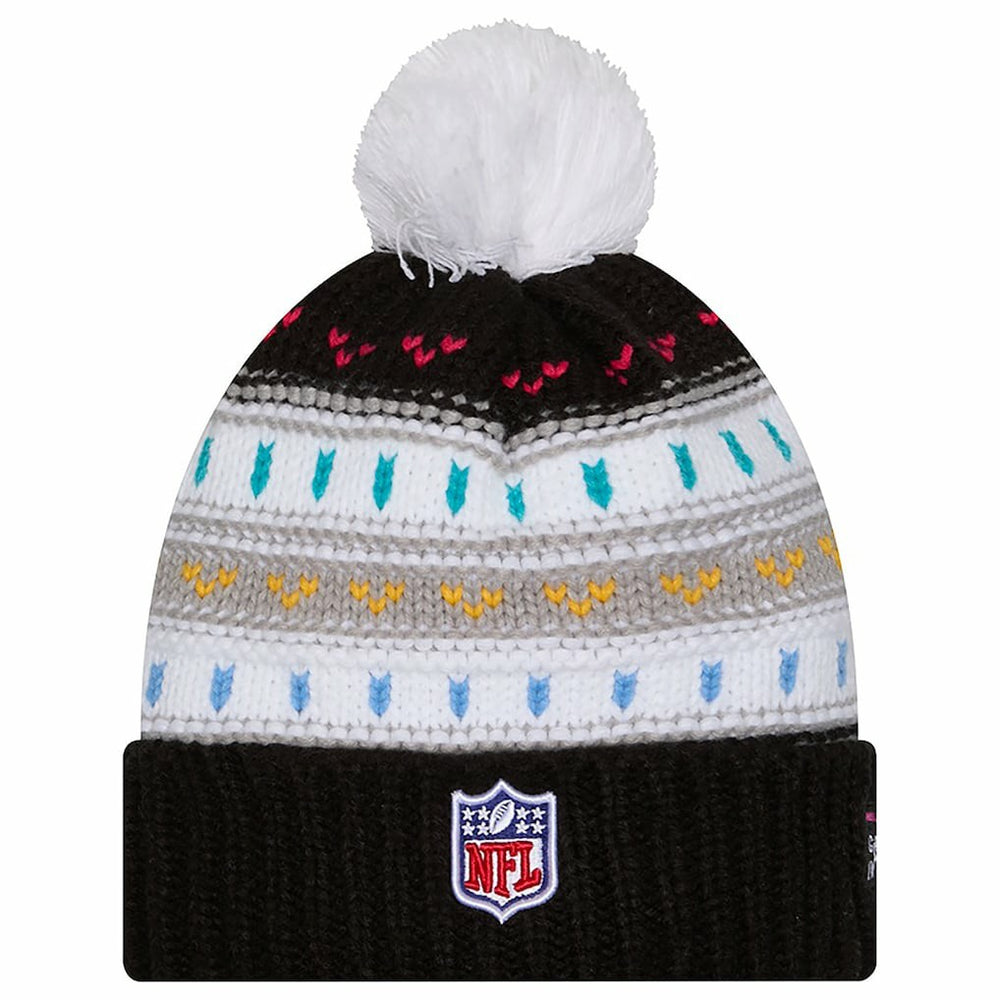 Dallas Cowboys New Era Women's 2025 NFL Crucial Catch Cuffed Knit Hat with Pom - Black discount