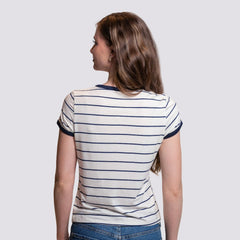 San Diego Padres Lusso Women's Natasha Striped T-Shirt - White