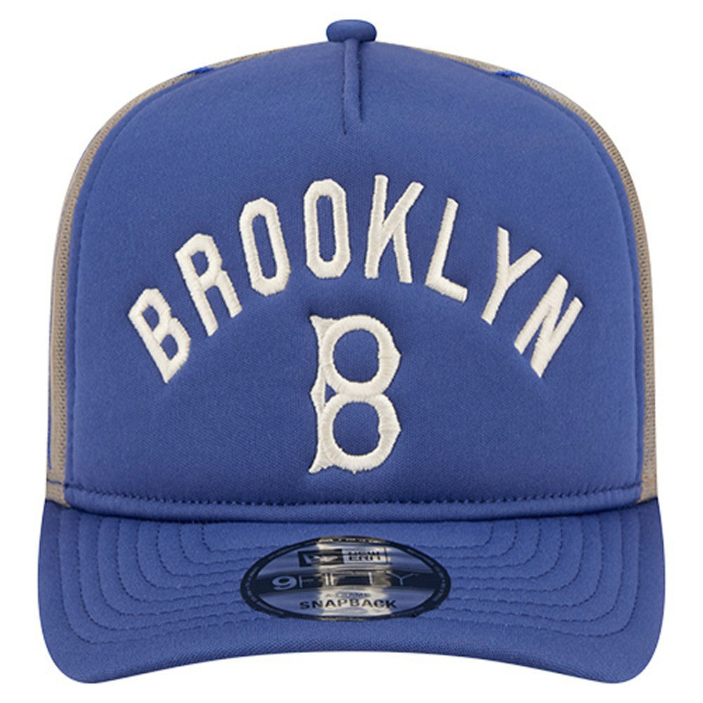 Los Angeles Dodgers Vintage Arched Foam Front 9FIFTY A-Frame Adjustable Trucker Hat - Royal | New Era