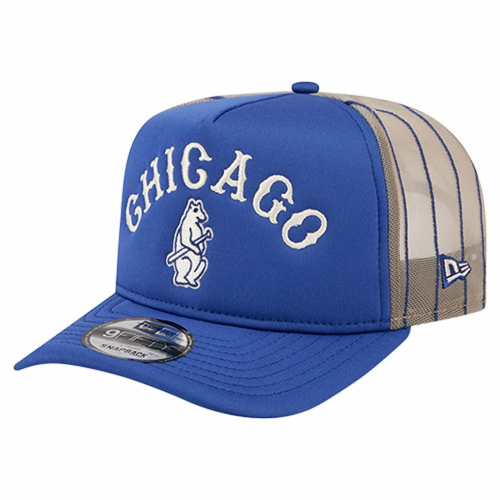 Chicago Cubs Vintage Arched Foam Front 9FIFTY A-Frame Adjustable Trucker Hat - Royal | New Era