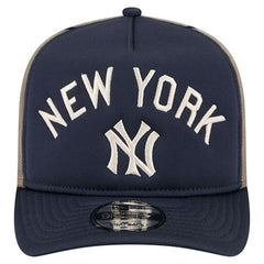 New York Yankees Vintage Arched Foam Front 9FIFTY A-Frame Adjustable Trucker Hat - Navy | New Era