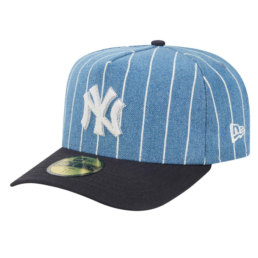 New York Yankees Parallel A-Frame 59FIFTY Fitted Hat - Blue/Navy | New Era