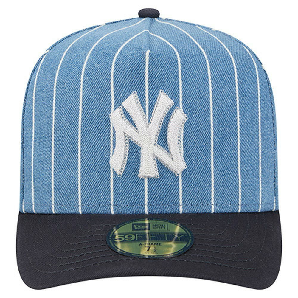 New York Yankees Parallel A-Frame 59FIFTY Fitted Hat - Blue/Navy | New Era