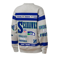 Seattle Seahawks Youth Throwback All-Over Print Fleece Sweatshirt - Gray on sale