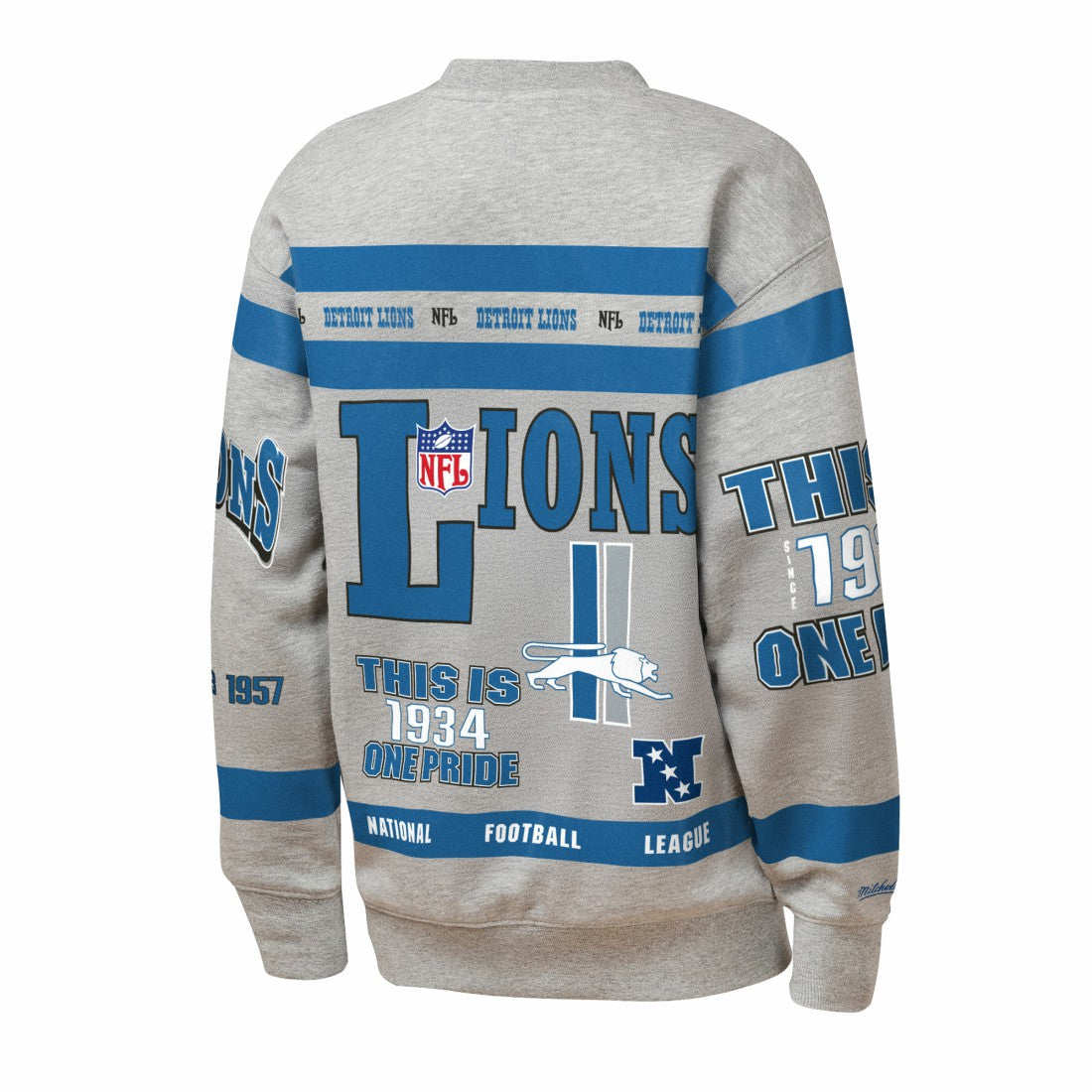 Detroit Lions Youth Throwback All-Over Print Fleece Sweatshirt - Gray on sale