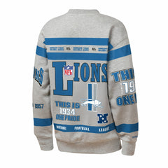 Detroit Lions Youth Throwback All-Over Print Fleece Sweatshirt - Gray on sale