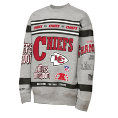 Kansas City Chiefs Youth Throwback All-Over Print Fleece Sweatshirt - Gray cheap