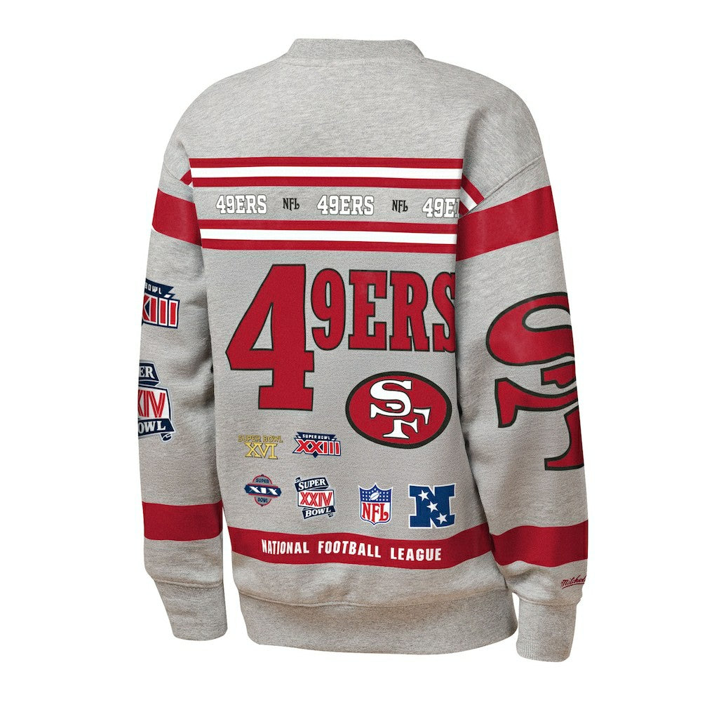 San Francisco 49ers Youth Throwback All-Over Print Fleece Sweatshirt - Gray discount