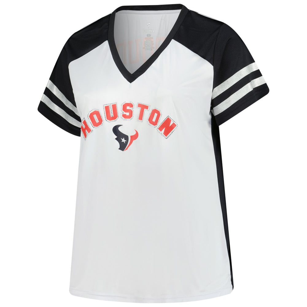 C.J. Stroud Houston Texans Women's Plus Size Bling V-Neck T-Shirt - White sale