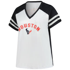 C.J. Stroud Houston Texans Women's Plus Size Bling V-Neck T-Shirt - White sale