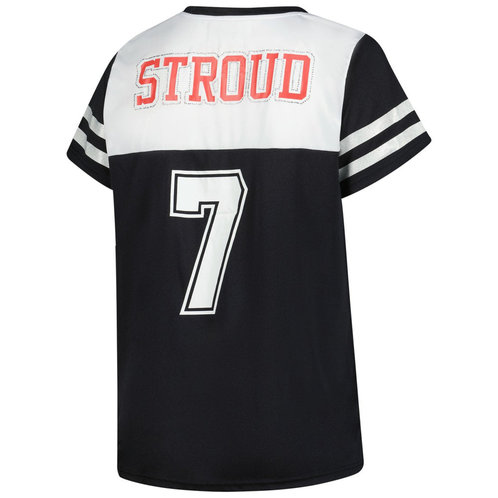 C.J. Stroud Houston Texans Women's Plus Size Bling V-Neck T-Shirt - White sale