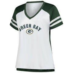 Jordan Love Green Bay Packers Women's Plus Size Bling V-Neck T-Shirt - White sale