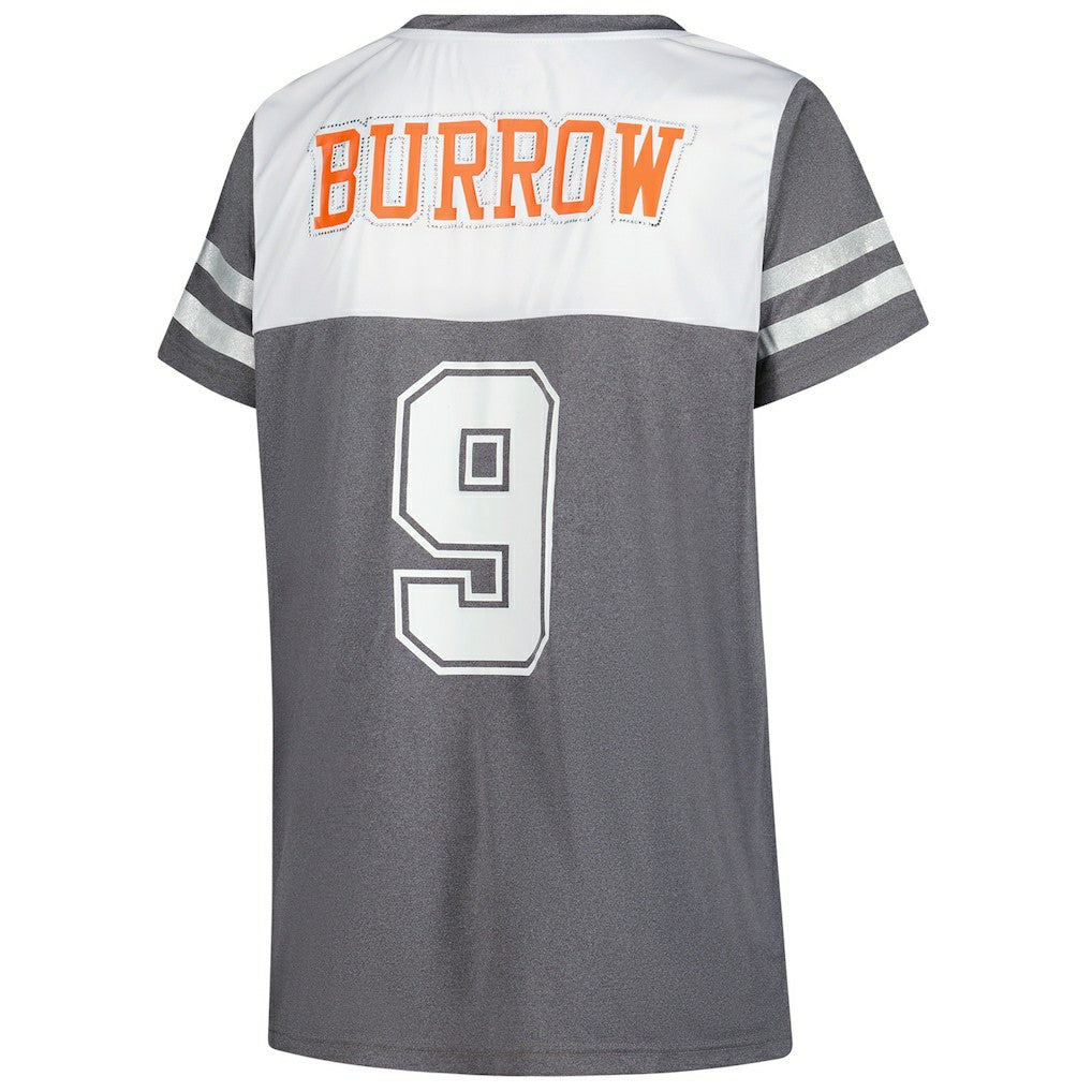 Joe Burrow Cincinnati Bengals Women's Plus Size Bling V-Neck T-Shirt - White discount