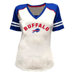 Josh Allen Buffalo Bills Women's Plus Size Bling V-Neck T-Shirt - White discount