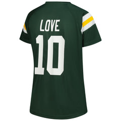 Jordan Love Green Bay Packers Women's Plus Size Name & Number Raglan Lace V-Neck T-Shirt - Green cheap