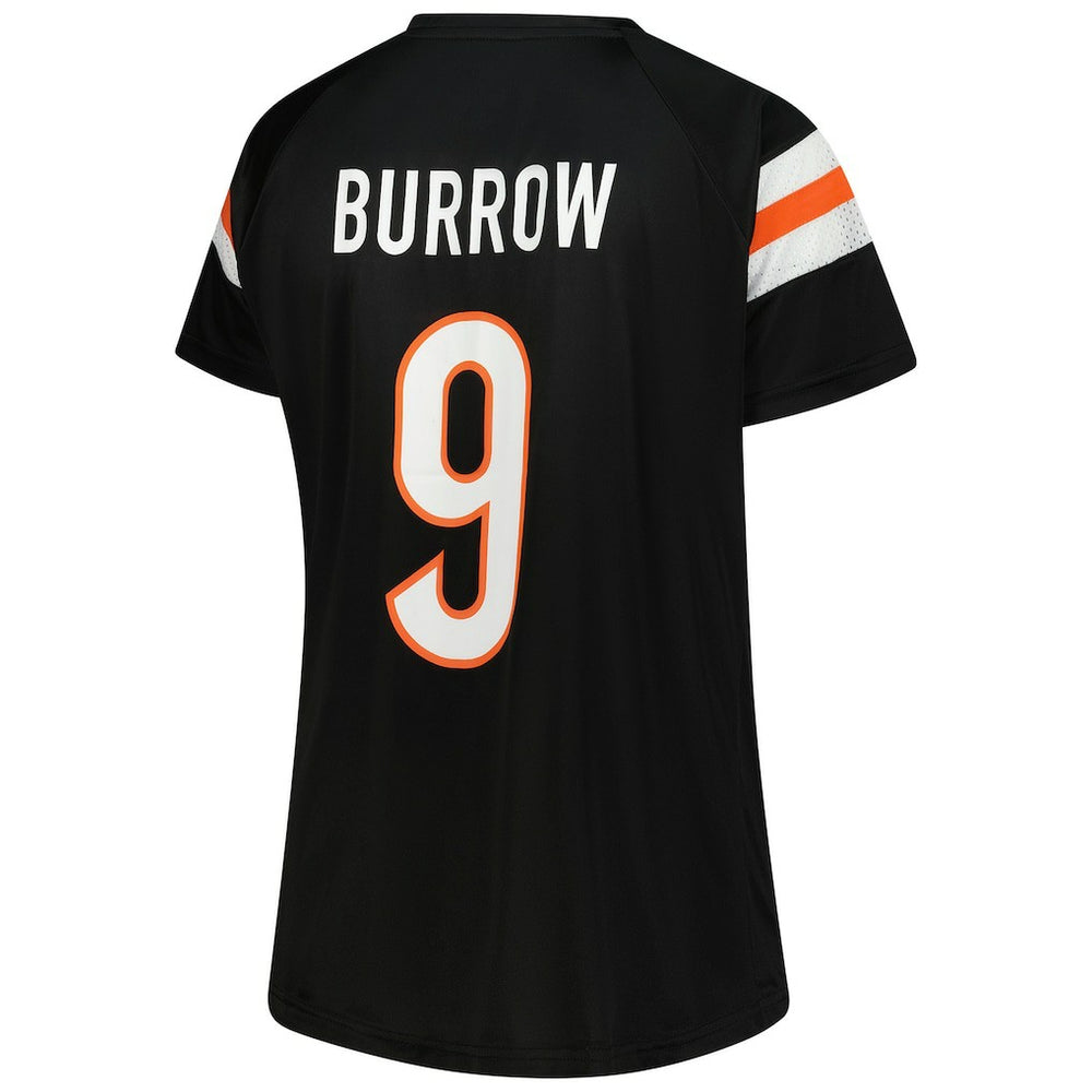 Joe Burrow Cincinnati Bengals Women's Plus Size Name & Number Raglan Lace V-Neck T-Shirt - Black online