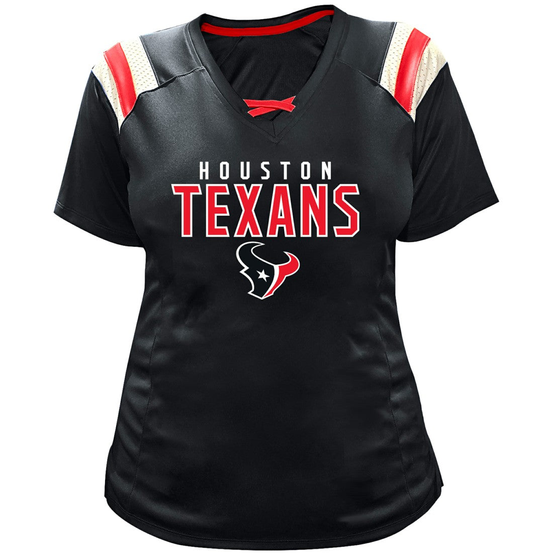 C.J. Stroud Houston Texans Women's Plus Size Name & Number Raglan Lace V-Neck T-Shirt - Navy online