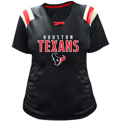 C.J. Stroud Houston Texans Women's Plus Size Name & Number Raglan Lace V-Neck T-Shirt - Navy online