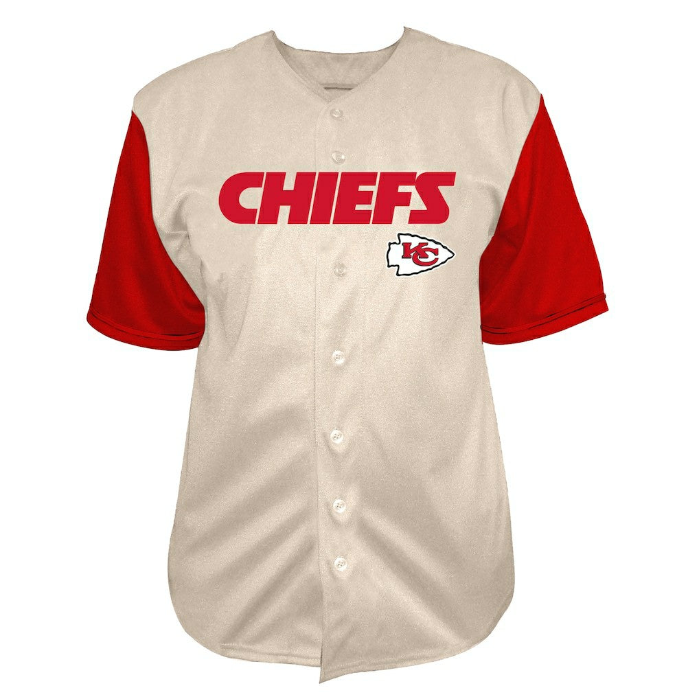 Patrick Mahomes Kansas City Chiefs Big & Tall Baseball Button-Up Shirt - Cream discount