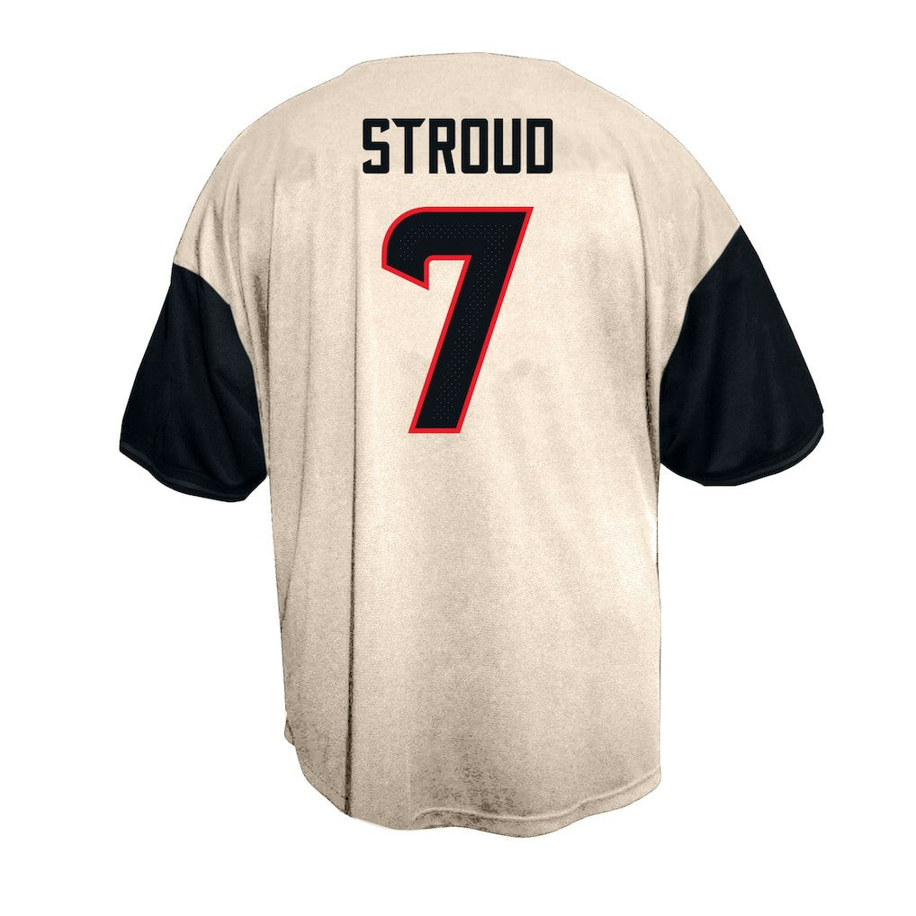 C.J. Stroud Houston Texans Big & Tall Baseball Button-Up Shirt - Cream outlet