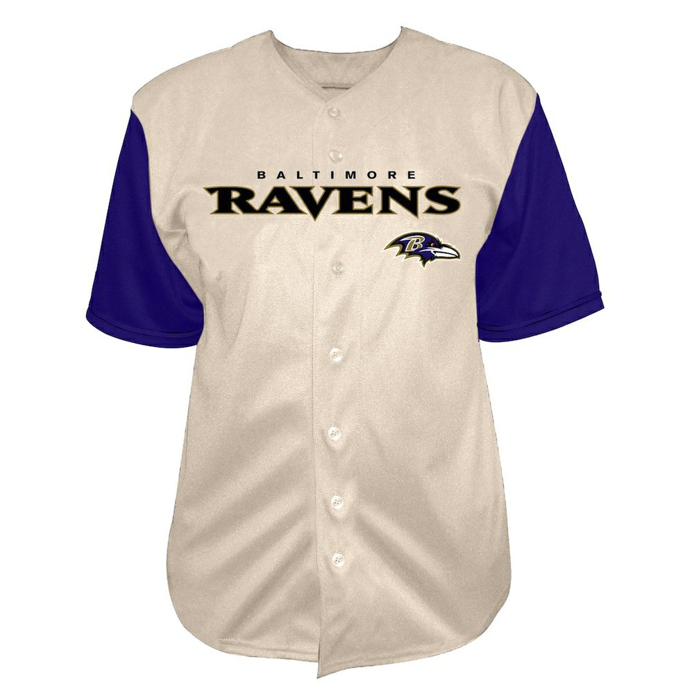 Lamar Jackson Baltimore Ravens Big & Tall Baseball Button-Up Shirt - Cream online