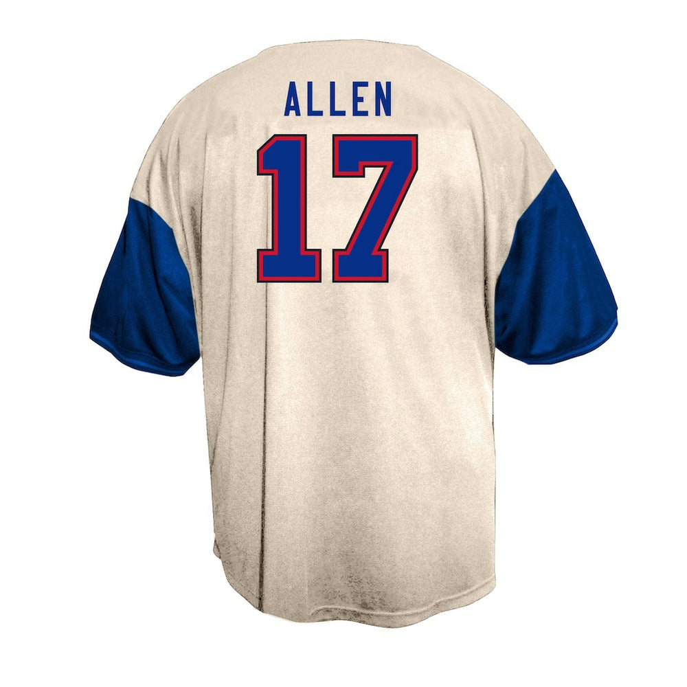 Josh Allen Buffalo Bills Big & Tall Baseball Button-Up Shirt - Cream outlet