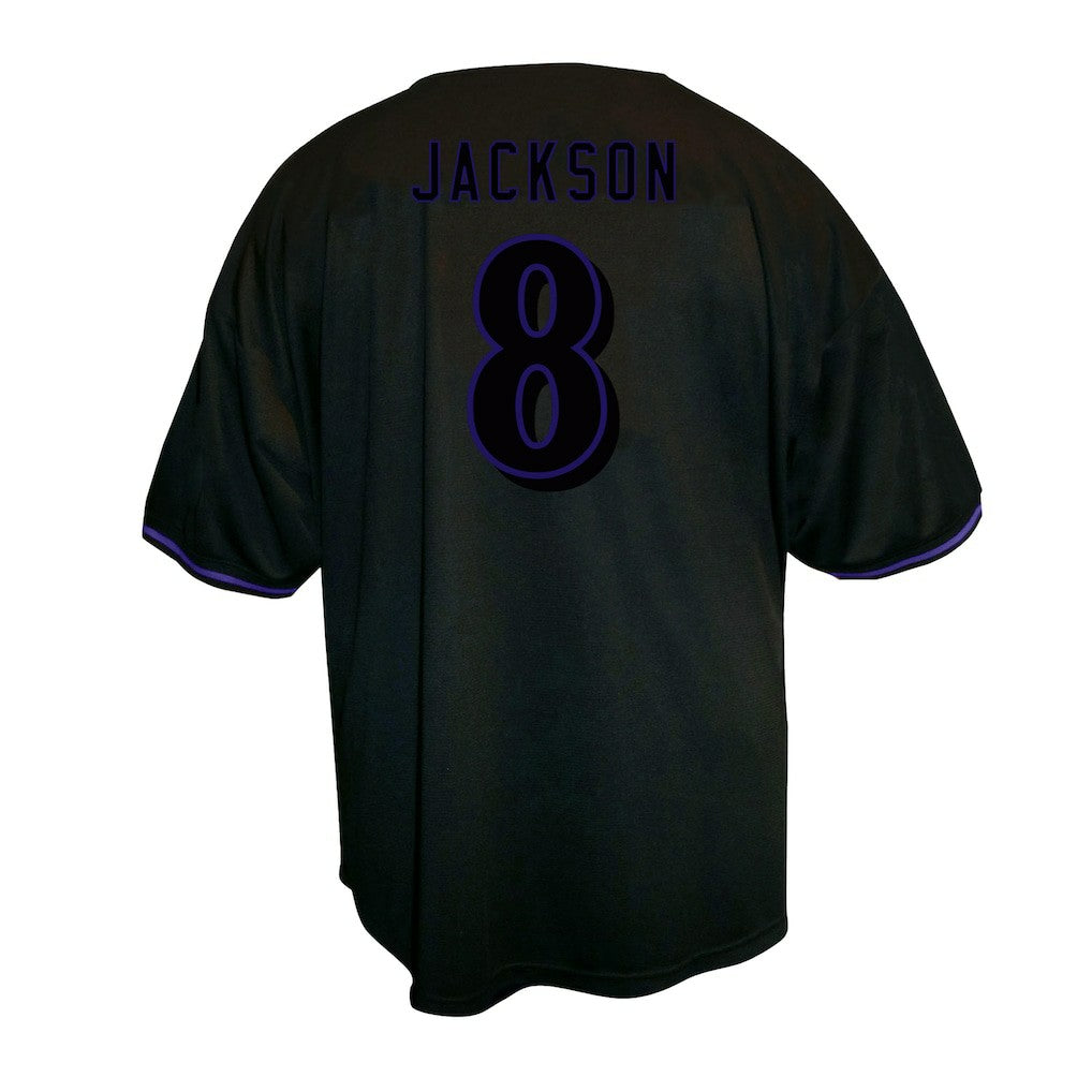 Lamar Jackson Baltimore Ravens Big & Tall Baseball Button-Up Shirt - Black on sale