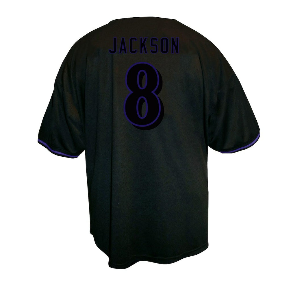 Lamar Jackson Baltimore Ravens Big & Tall Baseball Button-Up Shirt - Black on sale