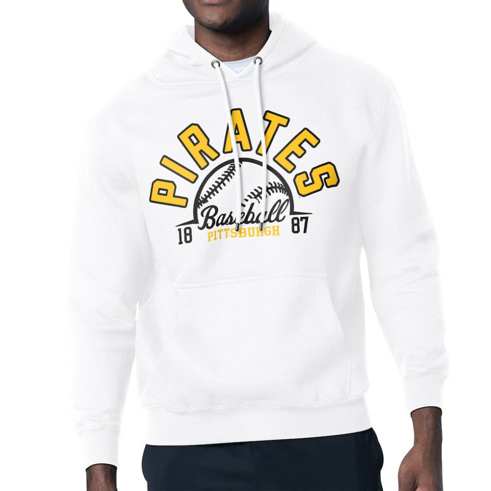 Pittsburgh Pirates Starter Half Ball Team Graphic Pullover Hoodie - White