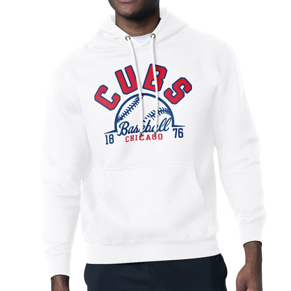 Chicago Cubs Starter Half Ball Team Graphic Pullover Hoodie - White