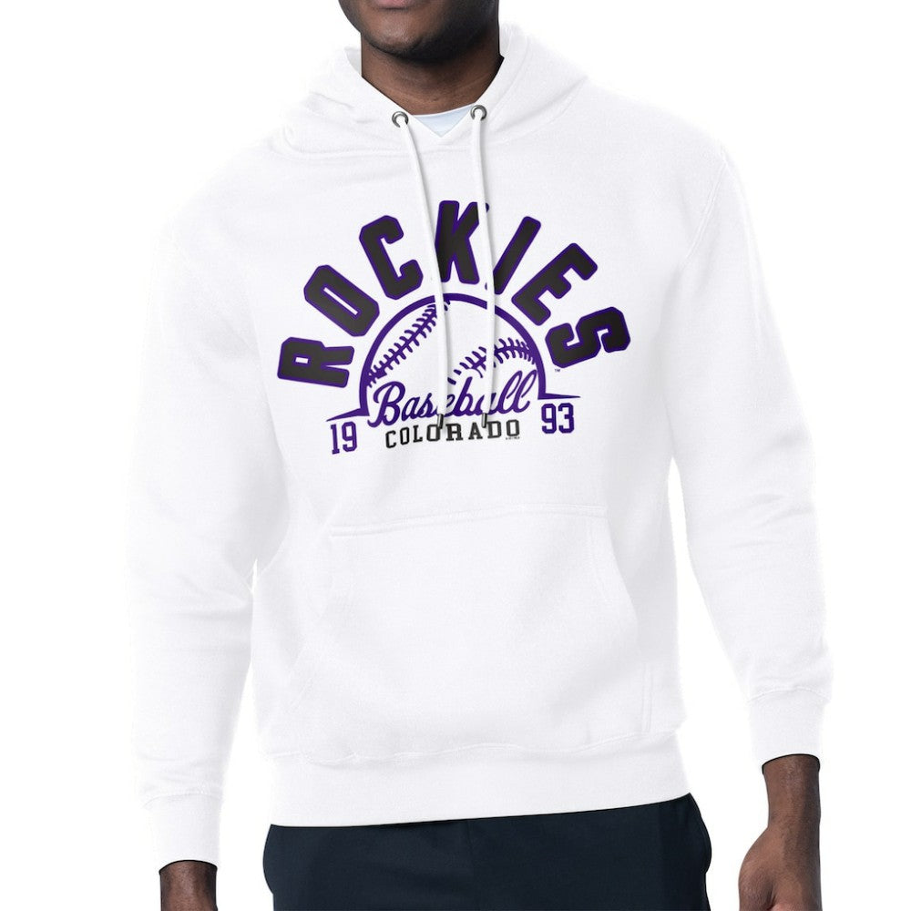 Colorado Rockies Starter Half Ball Team Graphic Pullover Hoodie - White