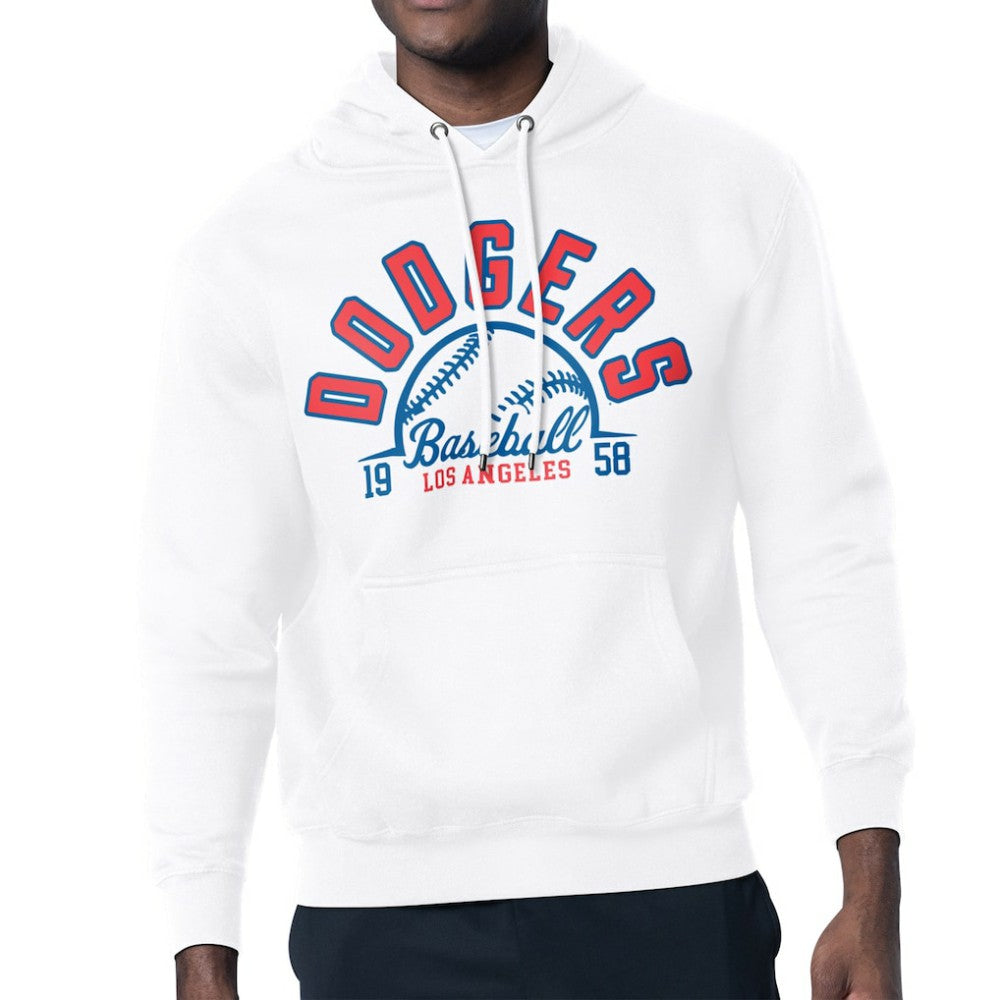 Los Angeles Dodgers Starter Half Ball Team Graphic Pullover Hoodie - White