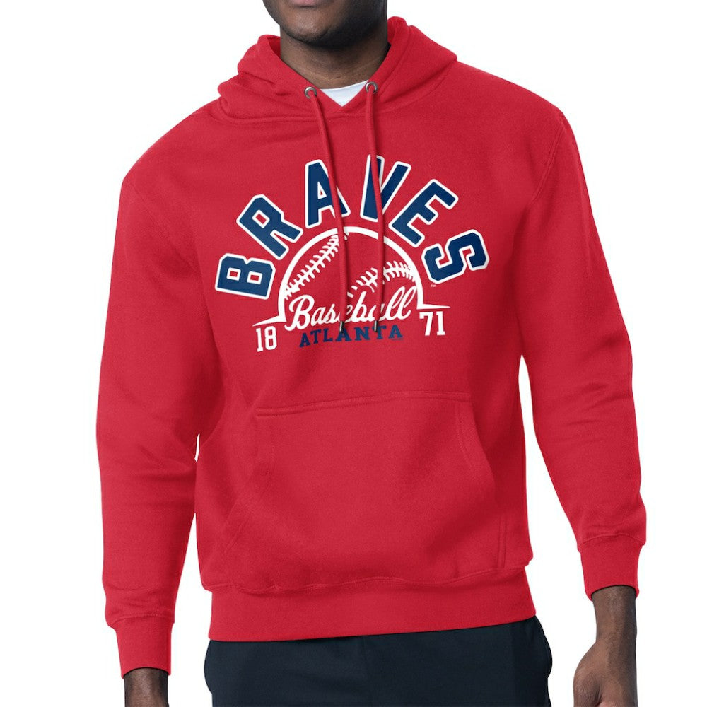 Atlanta Braves Starter Half Ball Team Graphic Pullover Hoodie - Red