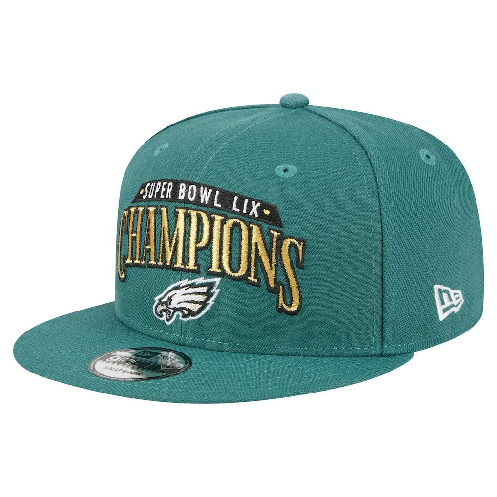 Philadelphia Eagles New Era Super Bowl LIX Champions 9FIFTY Snapback Hat - Midnight Green sale
