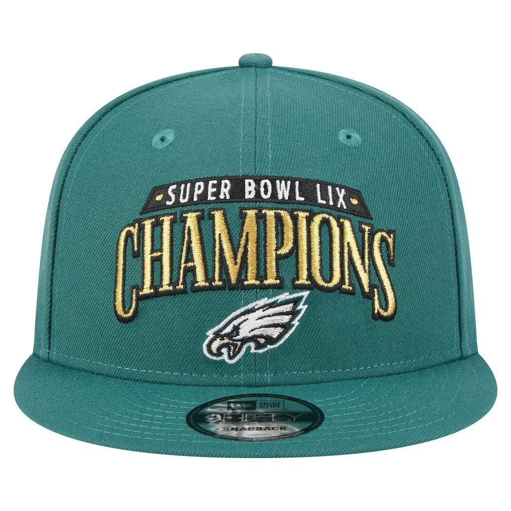 Philadelphia Eagles New Era Super Bowl LIX Champions 9FIFTY Snapback Hat - Midnight Green sale