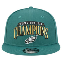 Philadelphia Eagles New Era Super Bowl LIX Champions 9FIFTY Snapback Hat - Midnight Green sale