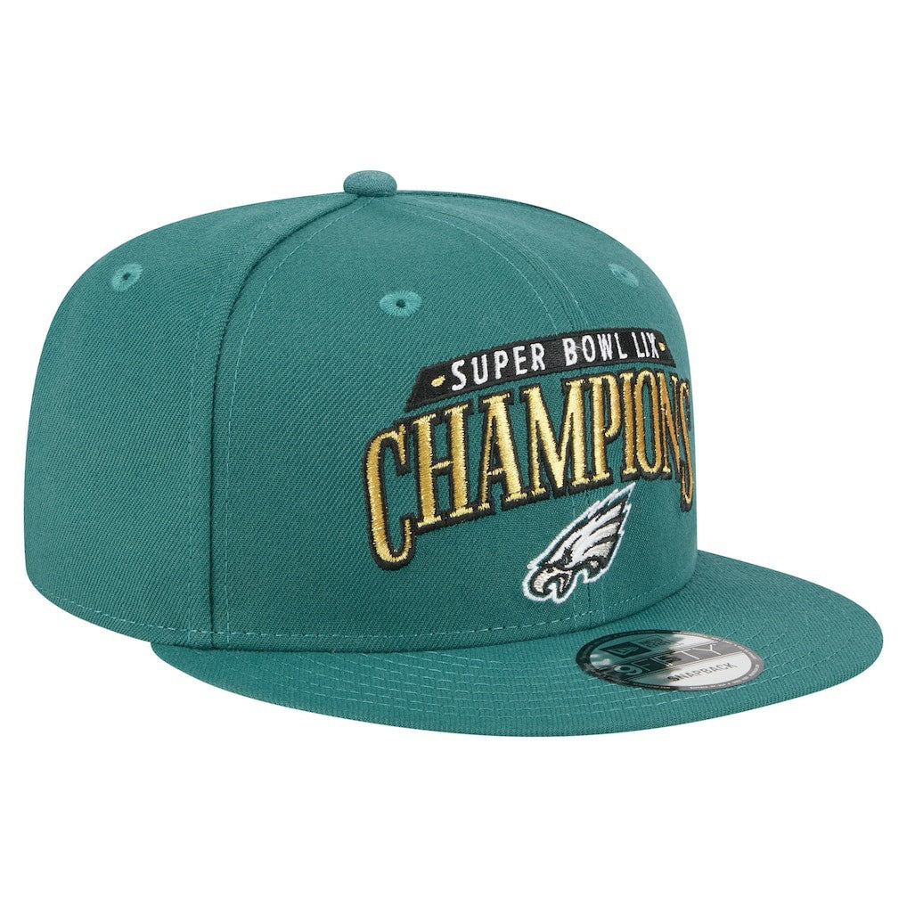 Philadelphia Eagles New Era Super Bowl LIX Champions 9FIFTY Snapback Hat - Midnight Green sale