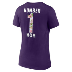 Baltimore Ravens Women's Number 1 Mom Floral V-Neck T-Shirt - Purple on sale