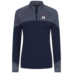 Minnesota Twins Levelwear Women's Classic Stripes Insignia 2.0 Raglan Quarter-Zip Top - Navy
