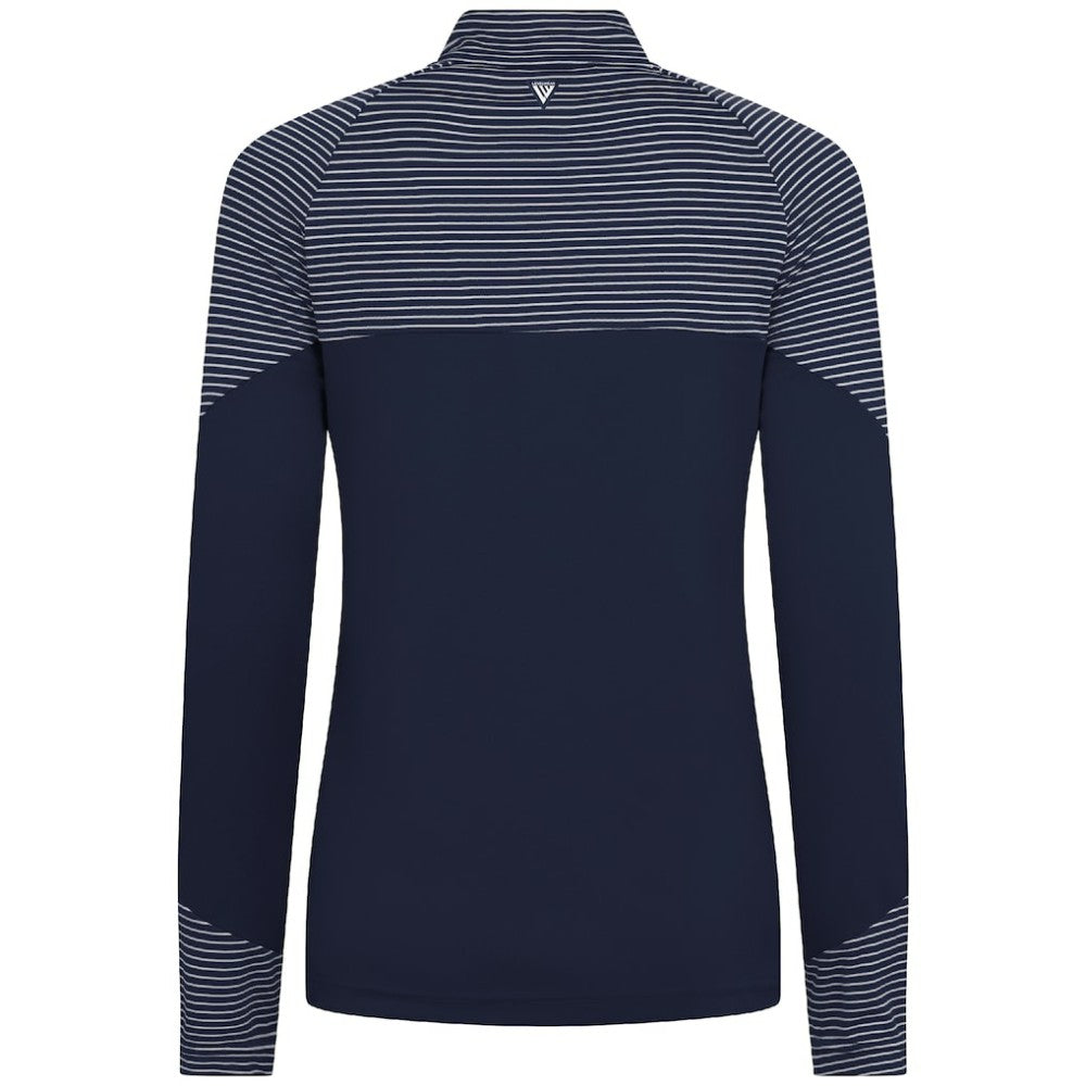 Minnesota Twins Levelwear Women's Classic Stripes Insignia 2.0 Raglan Quarter-Zip Top - Navy