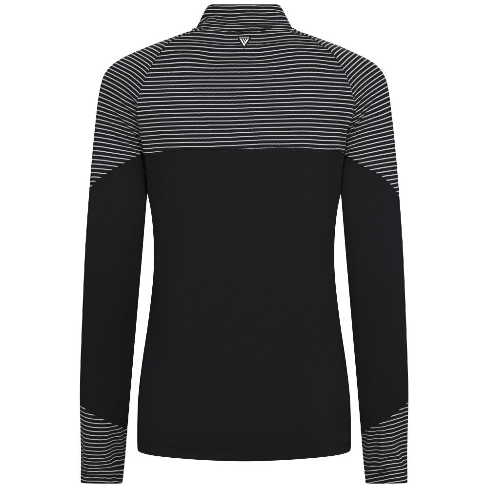 Miami Marlins Levelwear Women's Classic Stripes Insignia 2.0 Raglan Quarter-Zip Top - Black