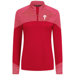Philadelphia Phillies Levelwear Women's Classic Stripes Insignia 2.0 Raglan Quarter-Zip Top - Red