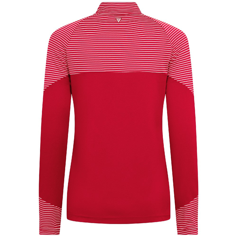 Cincinnati Reds Levelwear Women's Classic Stripes Insignia 2.0 Raglan Quarter-Zip Top - Red