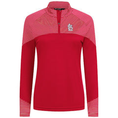 St. Louis Cardinals Levelwear Women's Classic Stripes Insignia 2.0 Raglan Quarter-Zip Top - Red