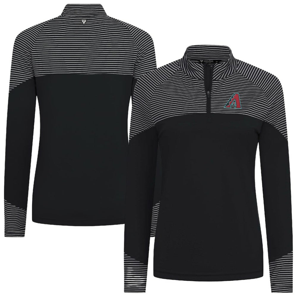 Arizona Diamondbacks Levelwear Women's Classic Stripes Insignia 2.0 Raglan Quarter-Zip Top - Black