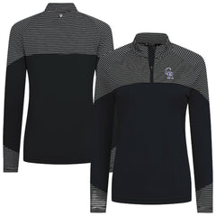 Colorado Rockies Levelwear Women's Classic Stripes Insignia 2.0 Raglan Quarter-Zip Top - Black