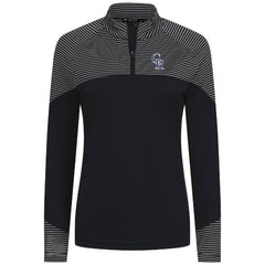 Colorado Rockies Levelwear Women's Classic Stripes Insignia 2.0 Raglan Quarter-Zip Top - Black