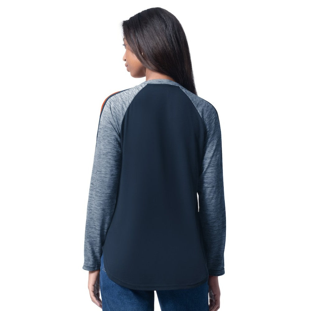 Houston Astros G-III 4Her by Carl Banks Women's Top Dog Raglan Long Sleeve V-Neck T-Shirt - Navy